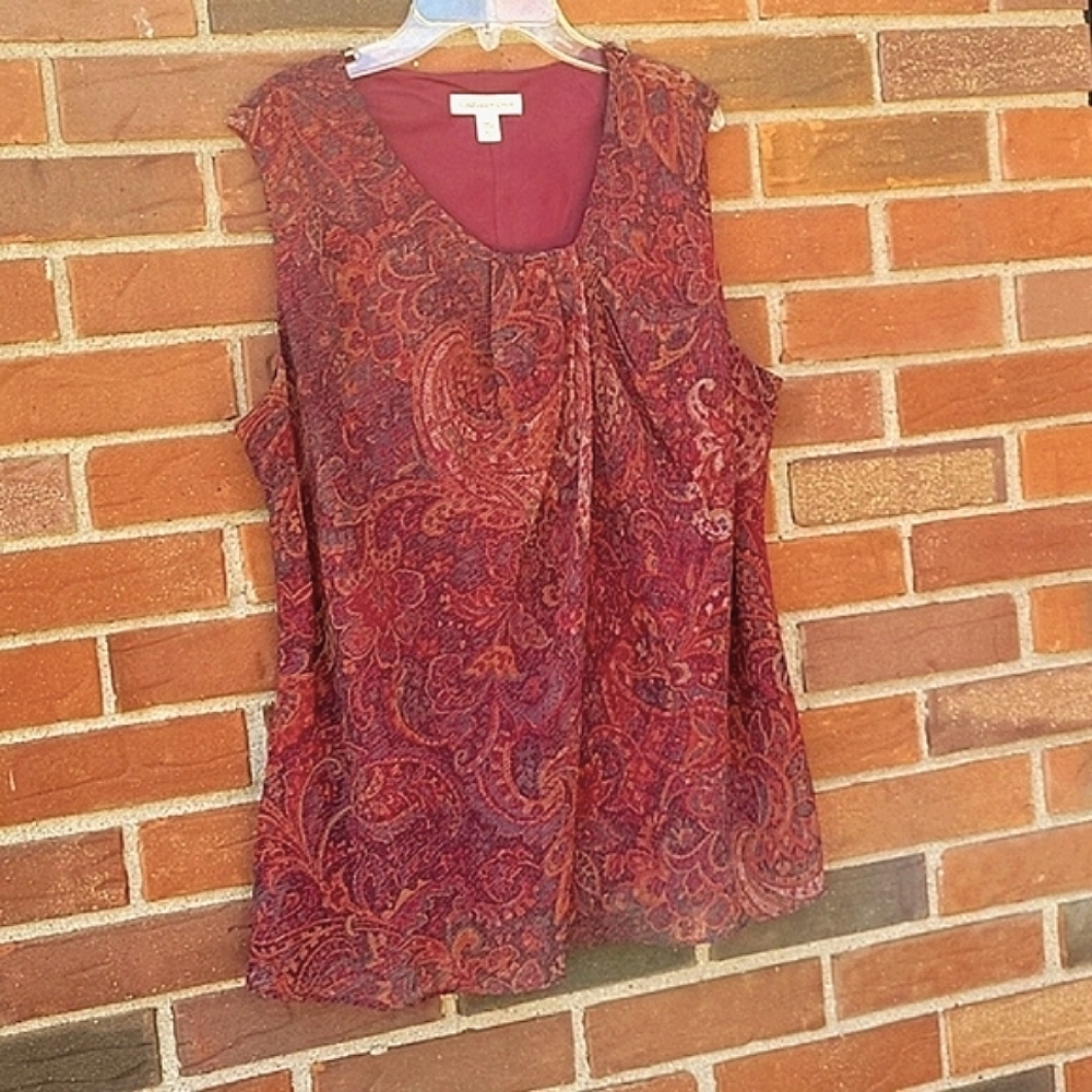 Coldwater Creek Blouse sleeveless maroon/dark red